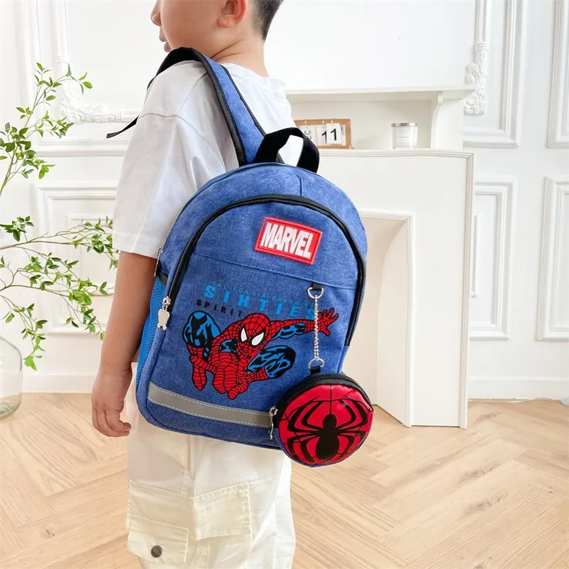 Hot Selling Cartoon Anime Cool Marvel Spider Man Backpacks High-capacity Canvas School Bags Fashion Shoulders Bags For Children