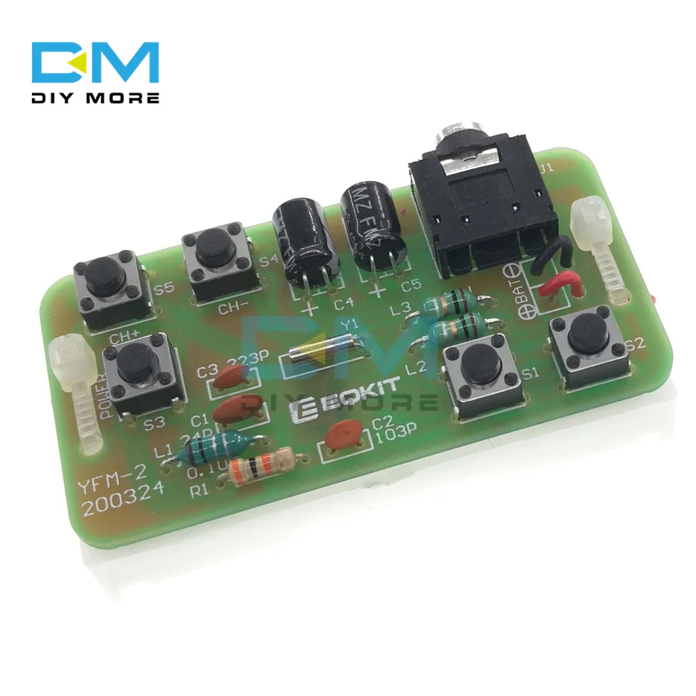 DIY Kit FM Stereo Radio Receiver Module Adjustable 76-108MHz Wireless Receiver DIY Electronic Production Training Welding Skills