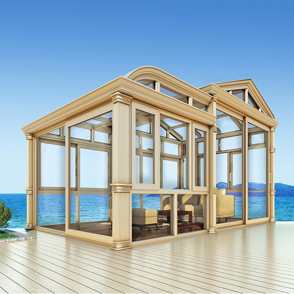Customized villa aluminum alloy sunroom balcony transparent terrace window soundproof rooftop glass room sunroom
