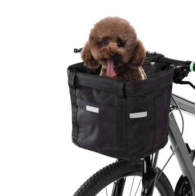 Easy Install Detachable bicycle front basket for Dog Pet Carrier
