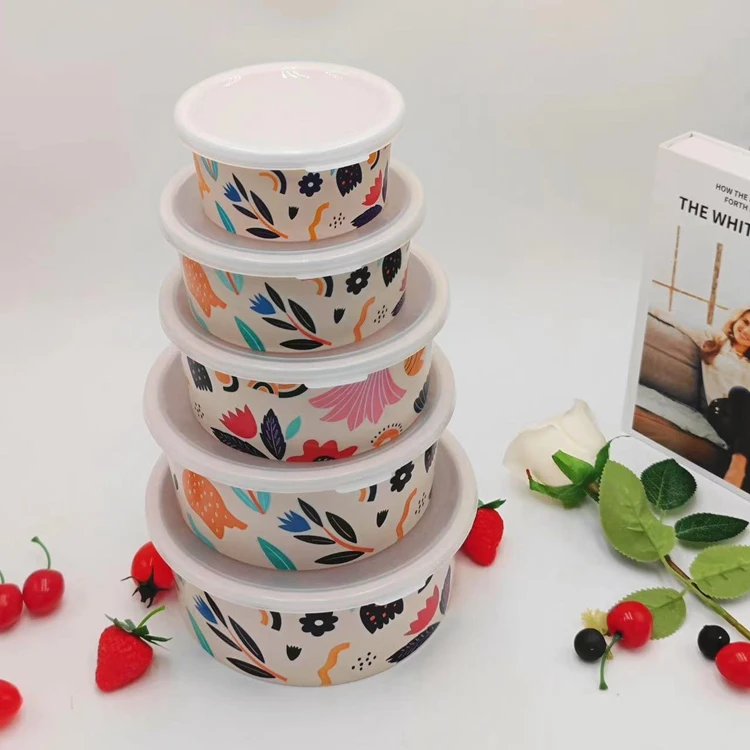 RPET Sealed Food Grade Round Preservation Storage Box Kitchen Microwave Round Container Box With Lids
