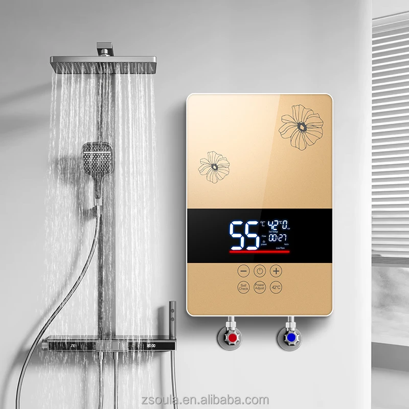 3.5kw-5.5kw Household small shower quick heating instant water heater, constant temperature shower, wall mounted water heater