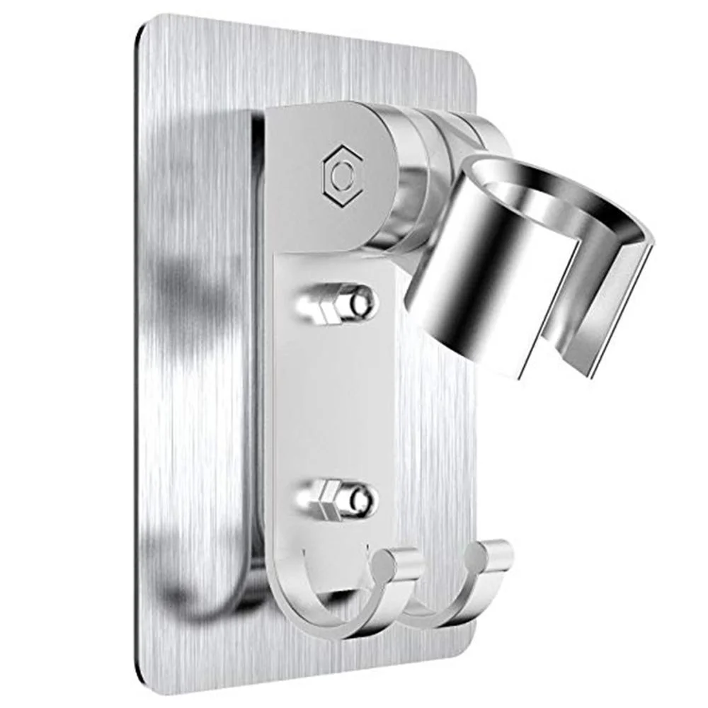 Chrome wall-mounted hand-held shower stand without perforation and traceless adjustment wall seat shower kit