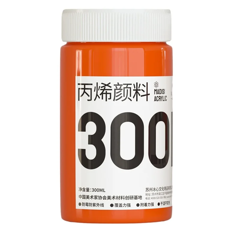 Hot Sale Wholesale 40 Colors 300ml Beginner Artist Non-toxic Waterproof Outdoor Bottled Acrylic Paint