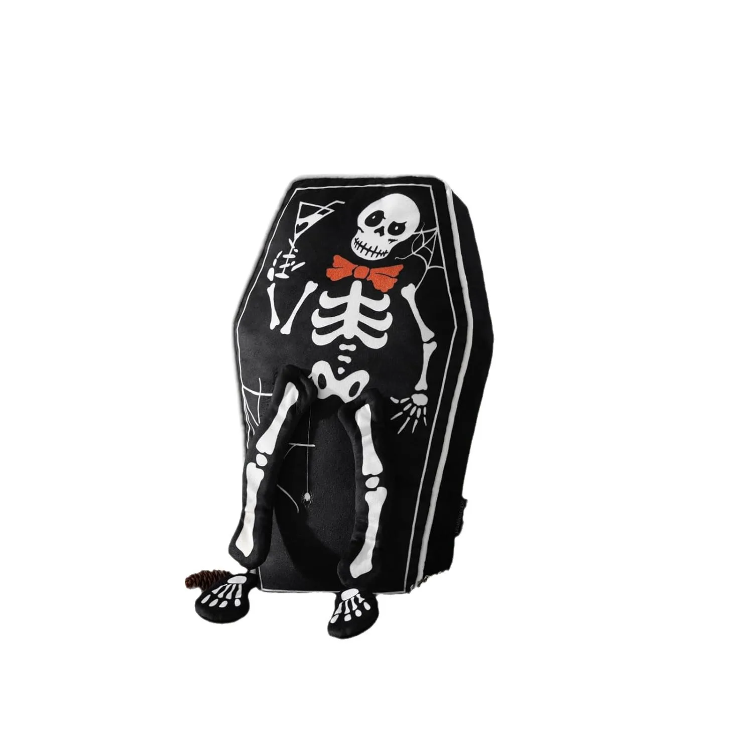 Custom High Quality Stuffed Skeleton Animals Plush Toy Manufacture Soft Minky Pillow for Halloween Gifts coffin