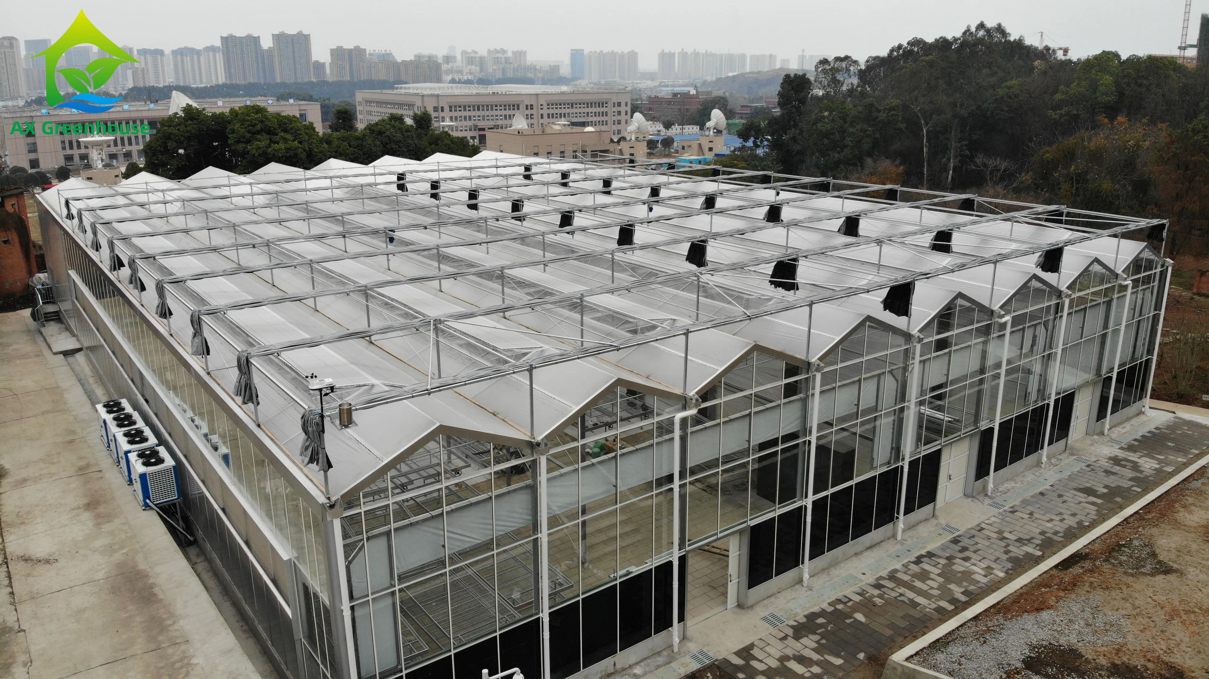 Agricultural greenhouses Smart full automatic multi-span blackout greenhouse Venlo glass green house with hydroponics system