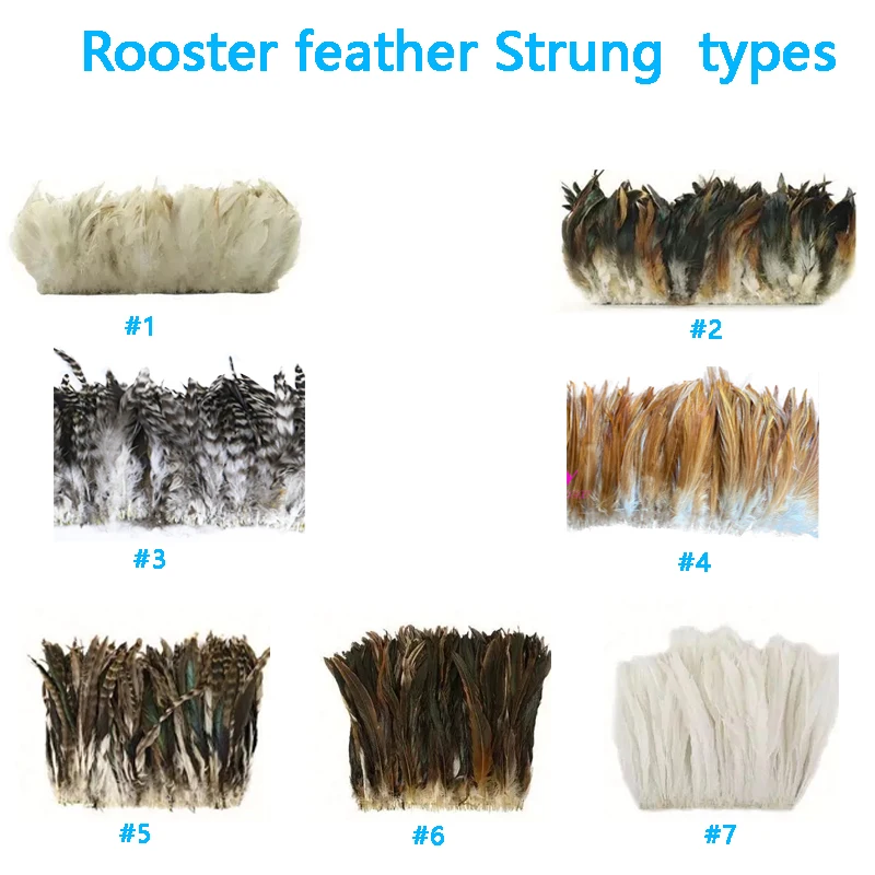 Cheap rooster saddle hackle feathers natural grey chinchilla hackle strung feathers
