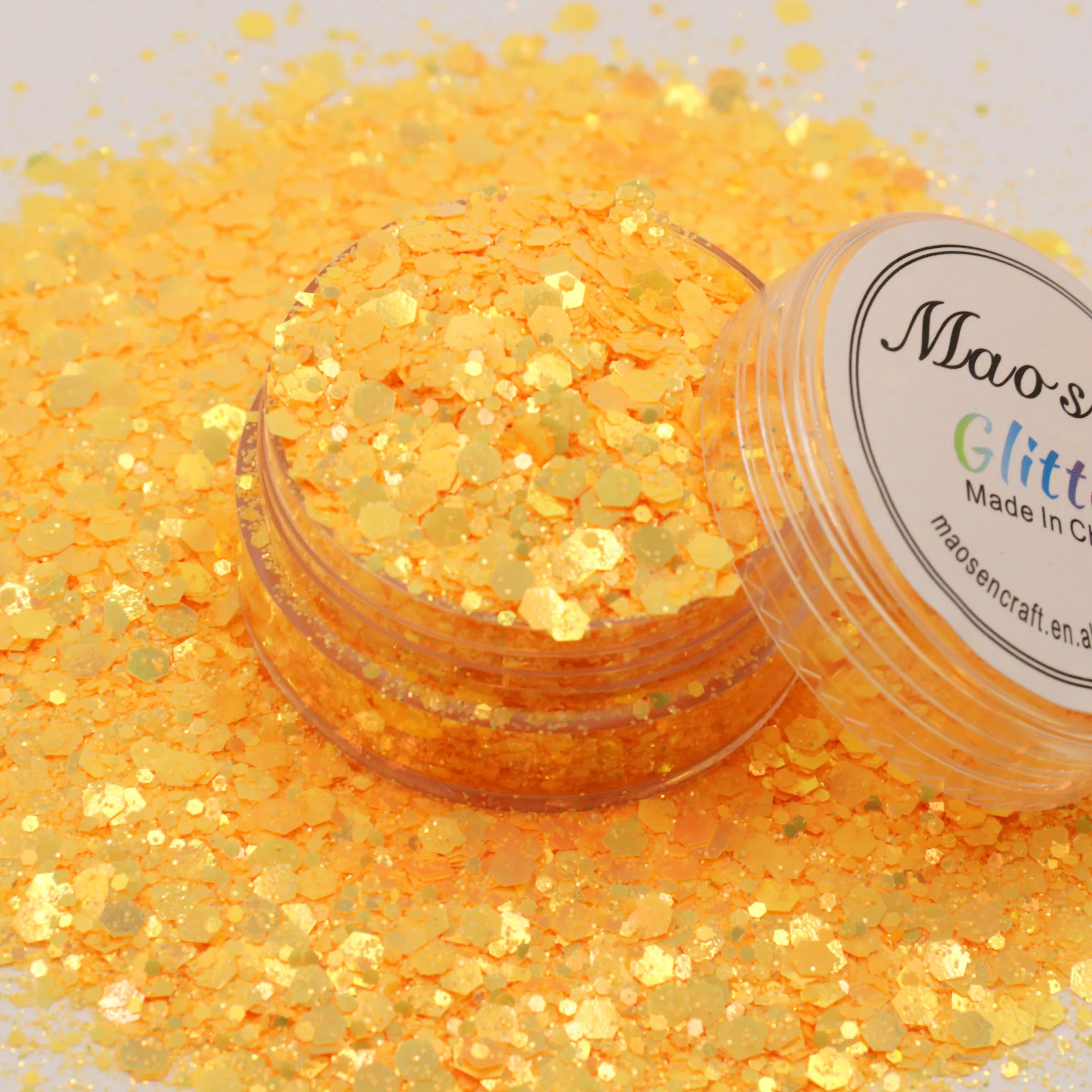 Bulk Mixed Polyester Golden Pumpkin Chunky Glitter For Halloween