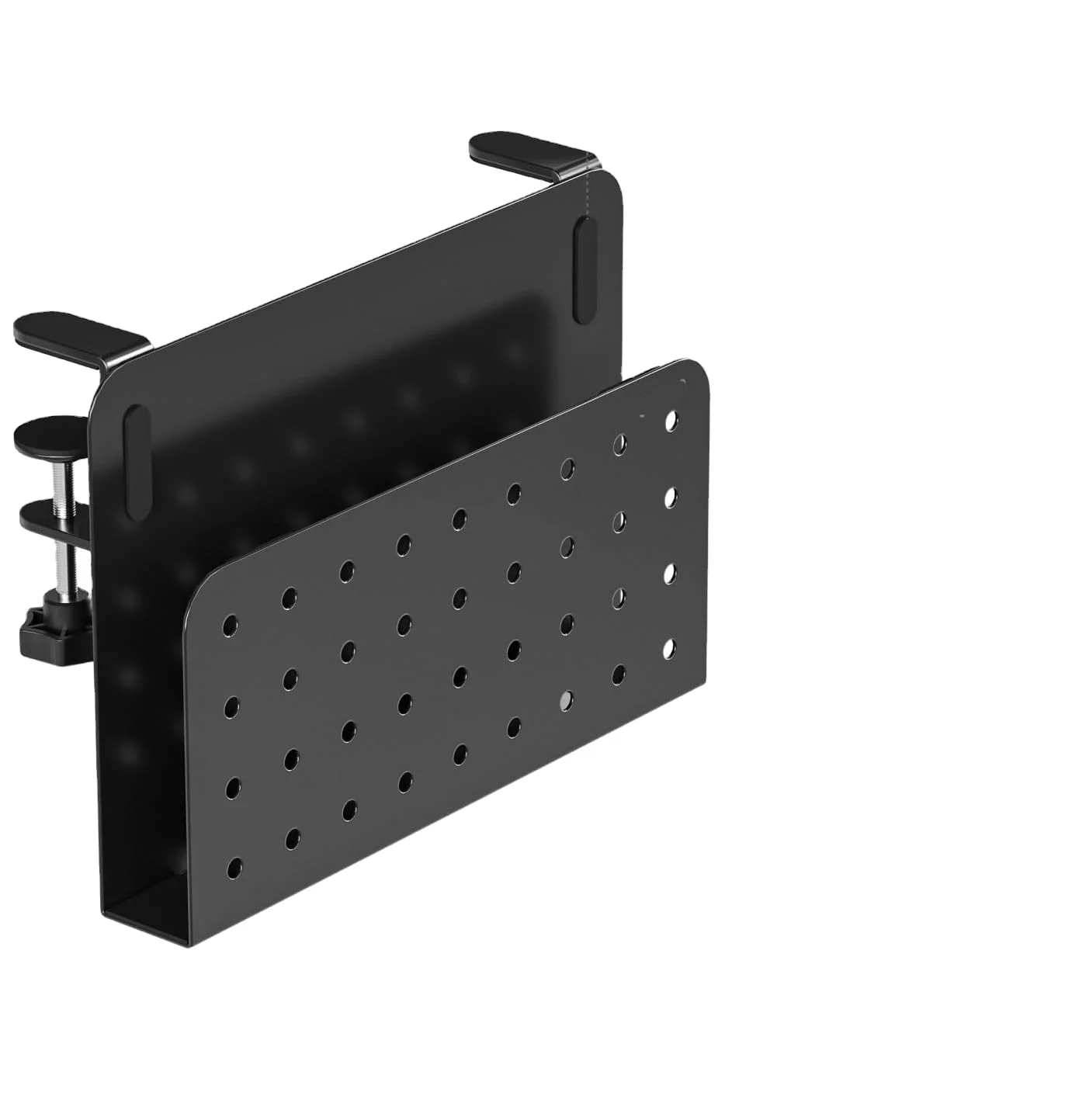 Metal Desk Side Pegboard Storage Laptop Holder Desk Pad File Organizer Drawers