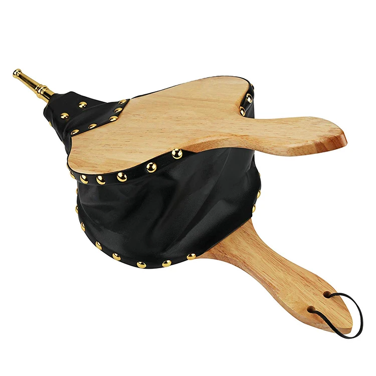 Wood Bellow Fireplace With Hanging Strap Long Handle Metal Nozzle