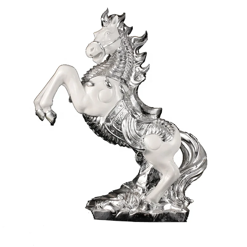 Custom Resin Home Decor Horse Figurines Gloss Gold Animal Horse Statue For Sale