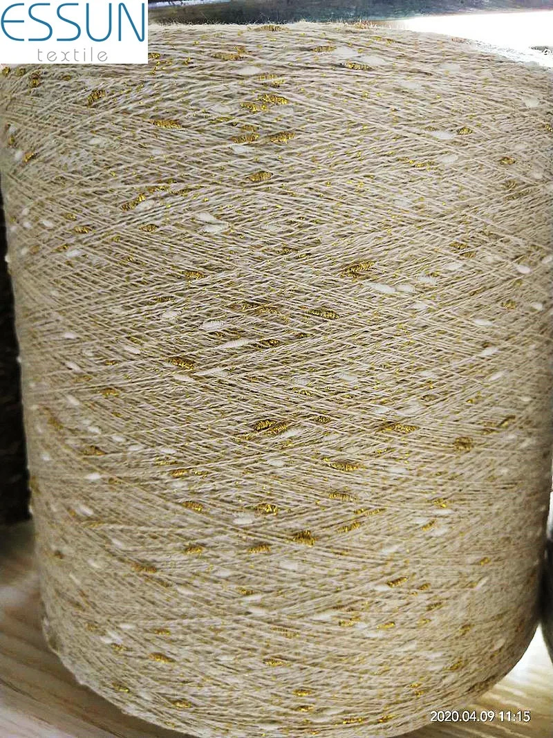 Good quality Nm15 Nm10 Nm18 polyester viscose cotton metallic fancy twisted knot yarn