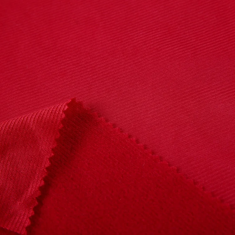 Red 100% polyester inner lining velvet loop sweatshirt fleece fabric for dress