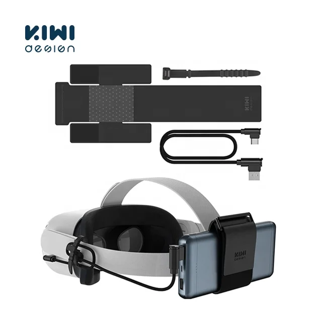 KIWI design VR Power Bank Fixing Strap For Oculus Quest/Quest 2 Accessories Fixed On VR Headset Strap (Not For Elite Strap)