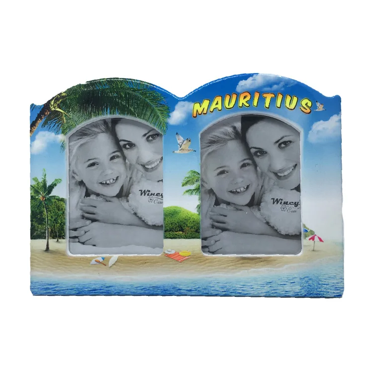 
Hot tourist souvenir ceramic picture frame family double photos frame 