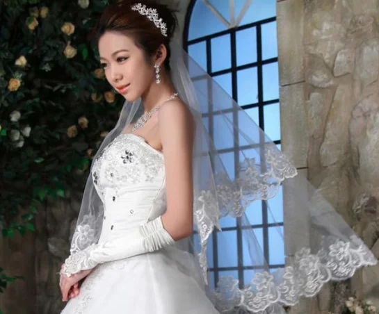 Новый дизайн, модные свадебные платья 1,5*1,2 м, кружевная свадебная фата