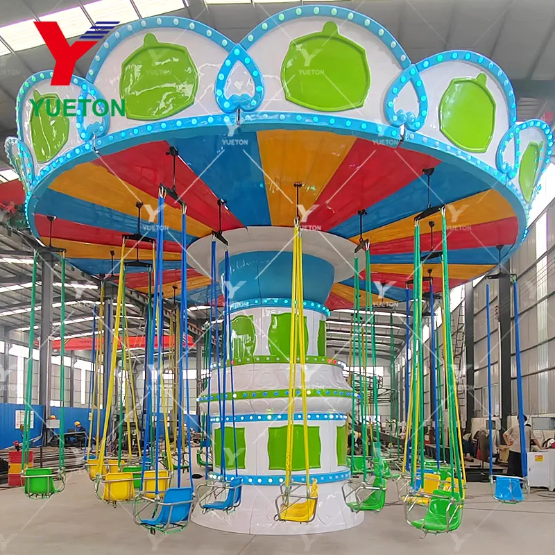 Factory Price Amusement Park Fun Equipment Attractions Children Rides Swing Chair O Plane Carousel Rides 24 36 Seat Flying Chair