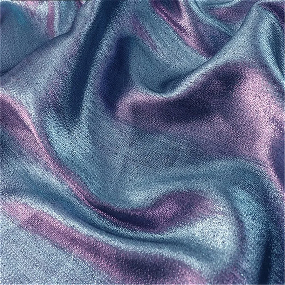 New Fashion Shiny Design Degree Color Gradient Brocade Fabric Jacquard Lurex Pink for Lady Dress Garment Home Textile