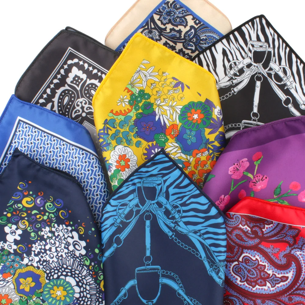 Wholesale Mens Fashion Classic Handkerchief High Quality Knitted Polyester Printed Pocket Square