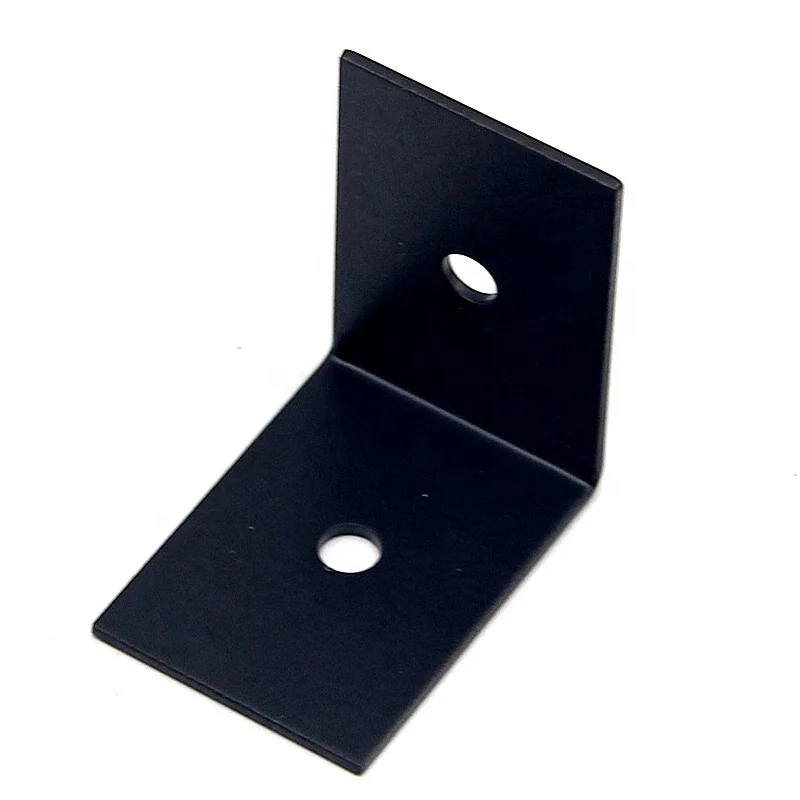 metal aluminum bracket black powder coating stamping sheet bending part bed furniture mounting fixing assemble mending angle cor