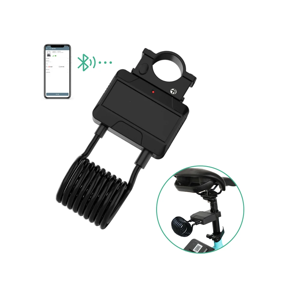OEM ODM Type C USB Electronic Rechargeable Security Bluetooths Alarm Bike Cable Lock
