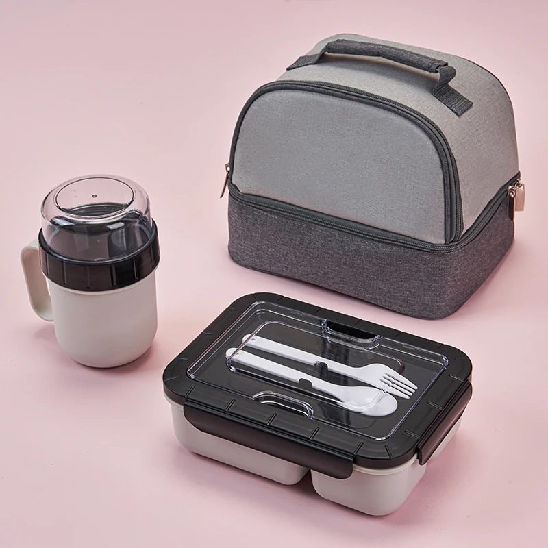 High Quality PP Food Packaging Grade Plastic Lunch Boxes Container Three Sub Box