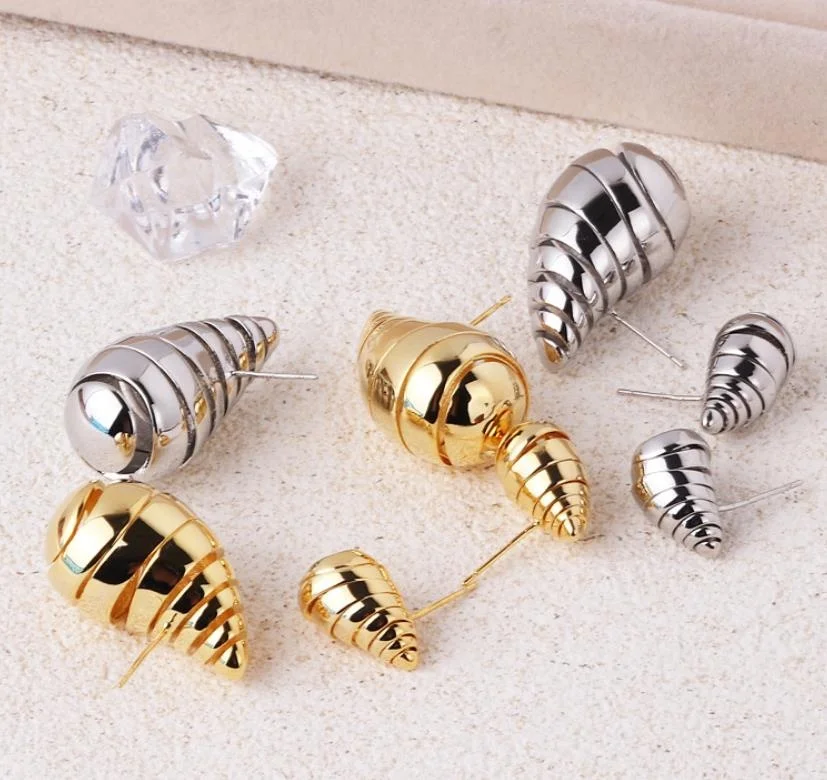 Hot selling melon seed water with drop mango chili earrings for women with copper plated gold size with 925 silver needles