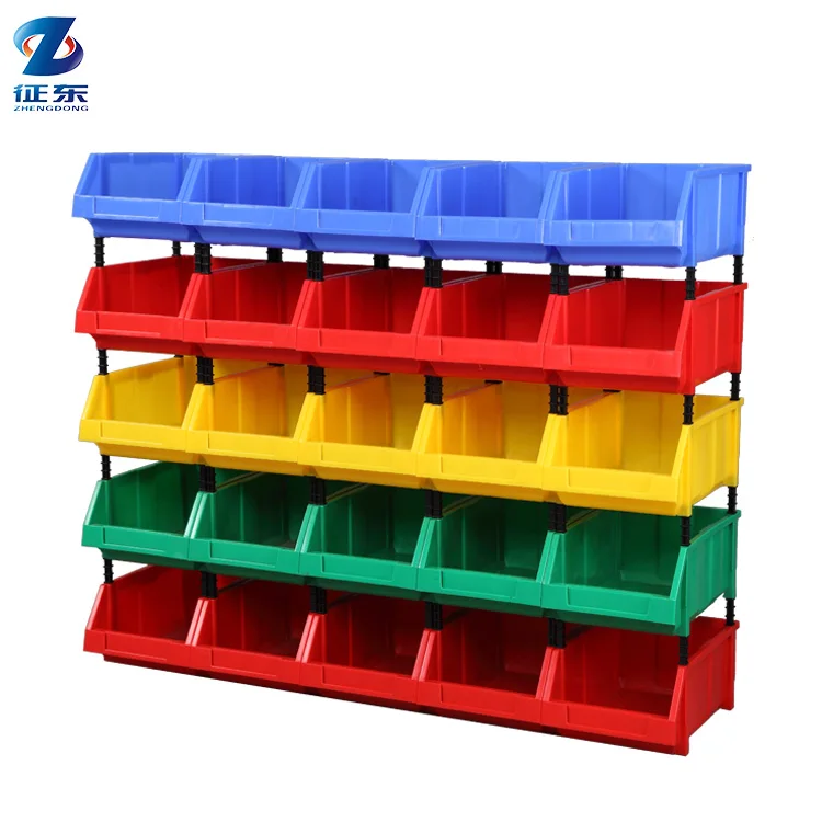 Plastic Shelf Stackable Organizer Blue Warehouse Plastic Small Industrial Large Storage Bins