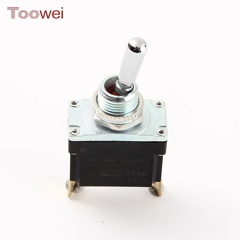 Toowei 15A 250VAC 20A 125VAC IP67 (ON)-OFF toggle switch dpdt single pole