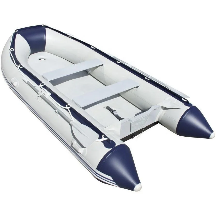 Factory directly provide white&blue PVC rowing boats inflatable fishing boat with CE certificate