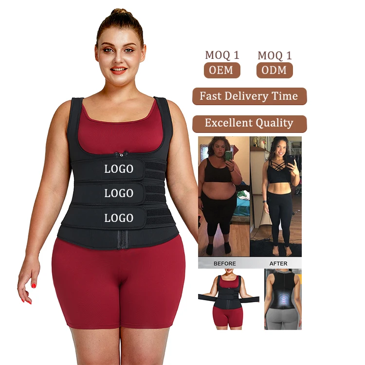 New Custom Logo Women Workout Shaper Fat Burning Adjustable 3 Strap Sauna Neoprene Waist Trainer Vest