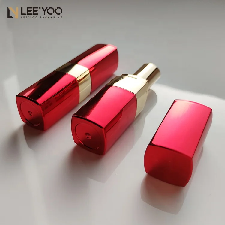 Shiny black lipstick tube empty lipstick container lipstick case  plastic cosmetic packaging tubes