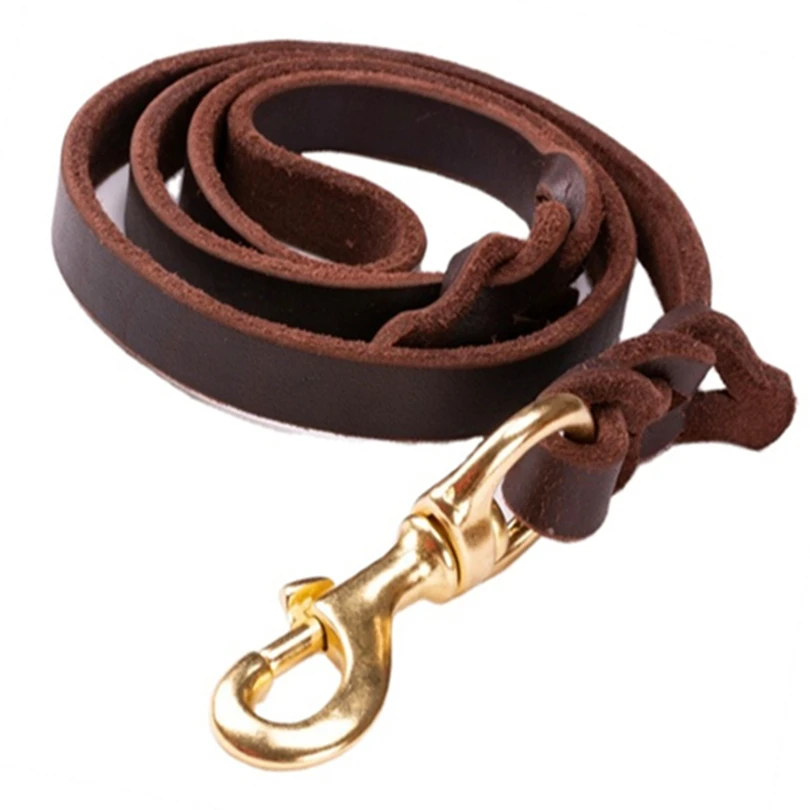 CUSTOM Leather dog chain German dog racing rope leash leather rope imported oil leather dog traction rope leash