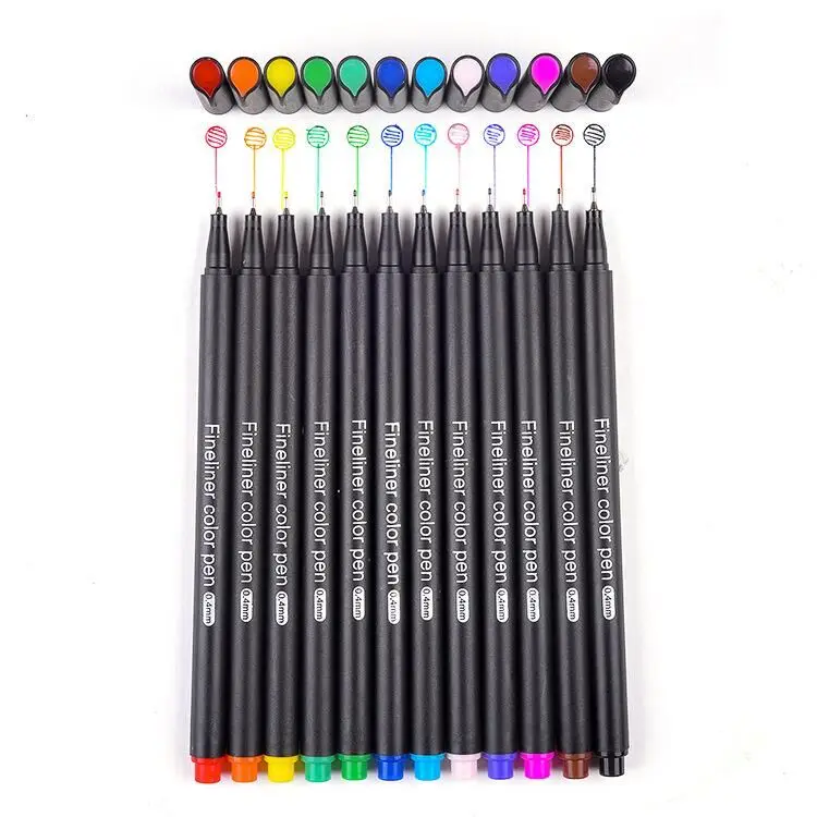 0,4 мм, многоцветные ручки для журнал, Набор цветных маркеров для рисования скетчей (1600280348164)