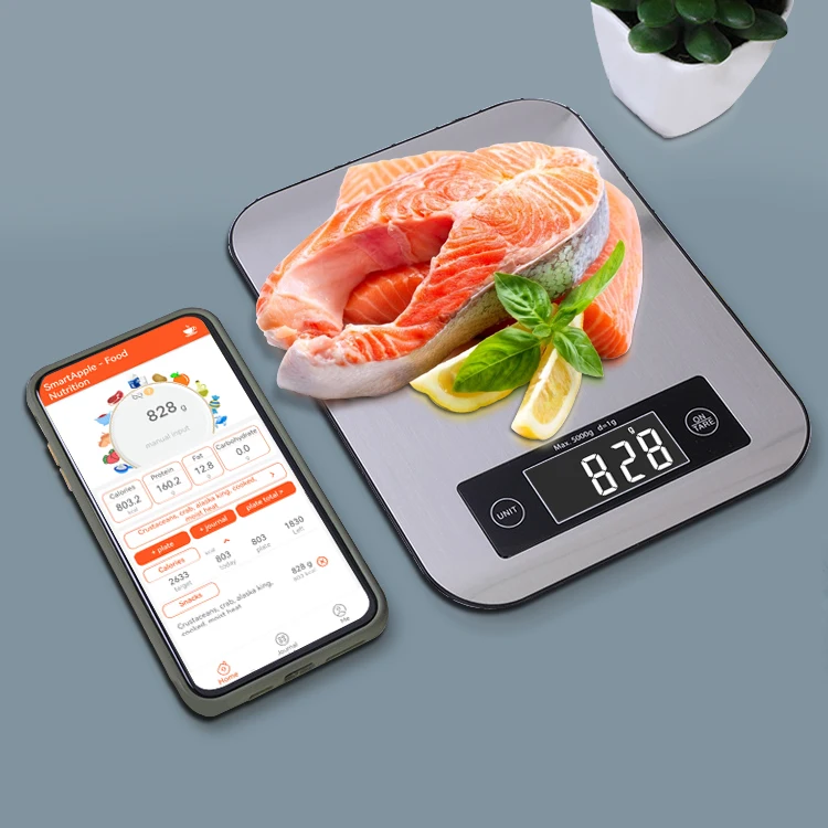 Canny Factory Household Scale 5Kg 11Lb Stainless Hanging Hole Kitchen Smart Scale Calories Food