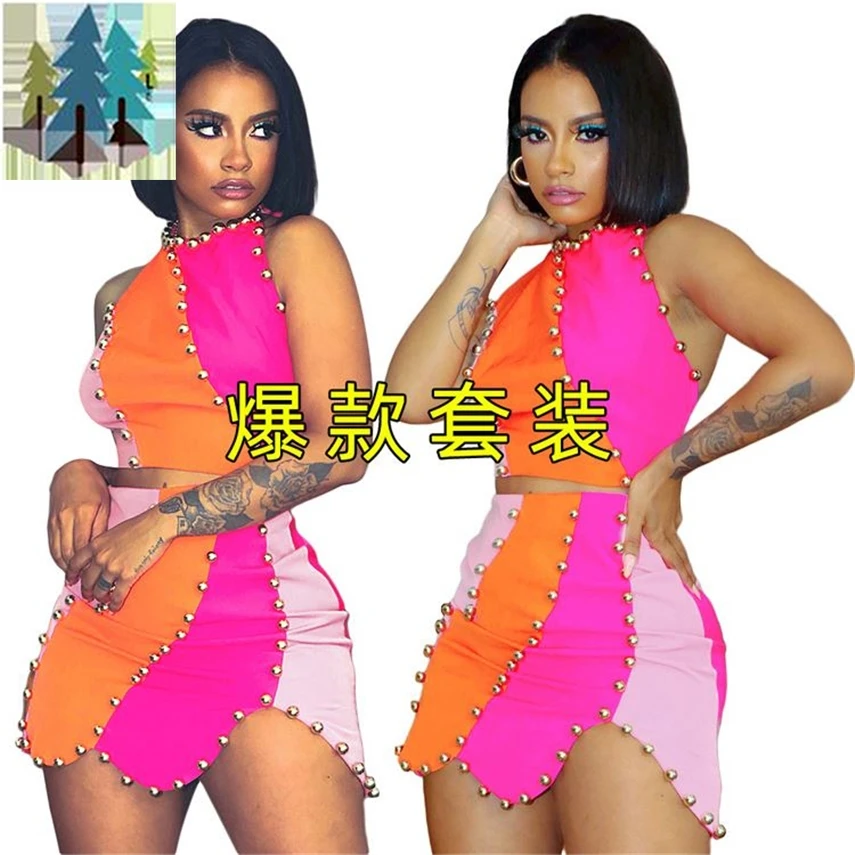 Женское асимметричное платье без рукавов, облегающее короткое платье с цветной строчкой и бисером, лето