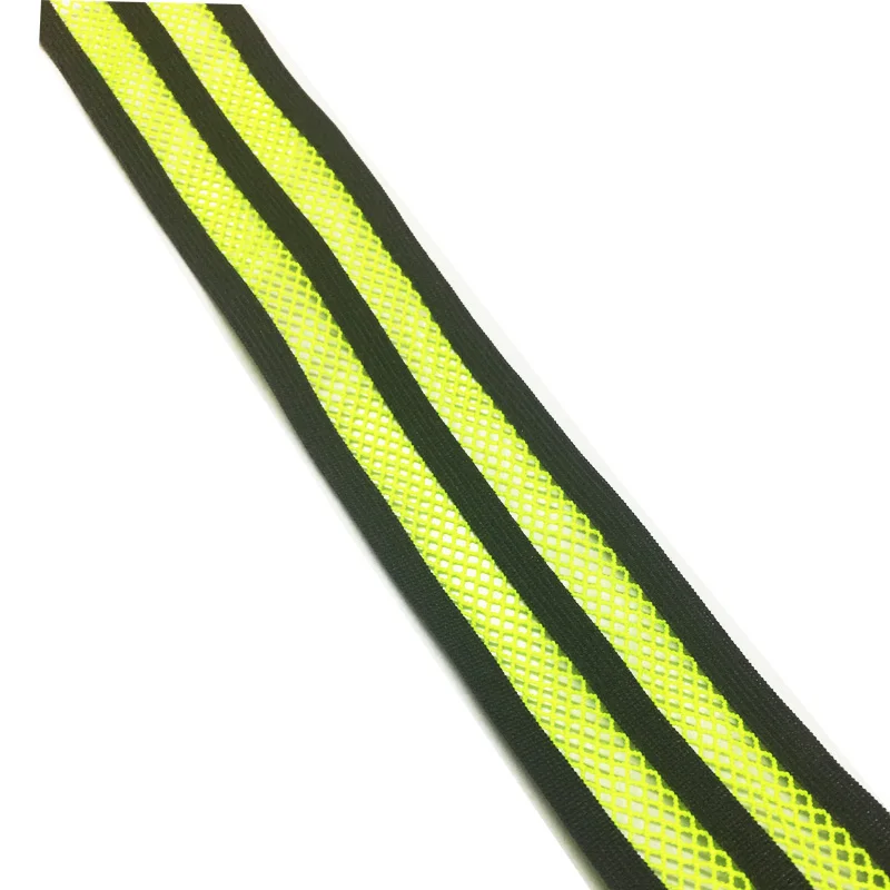 Neon color mesh elastic webbing for garment polyester elastic webbing