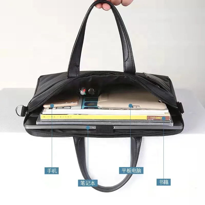 Wholesale Office Single Shoulder Laptop Business Waterproof Canvas Briefcase Mens Messenger Bag