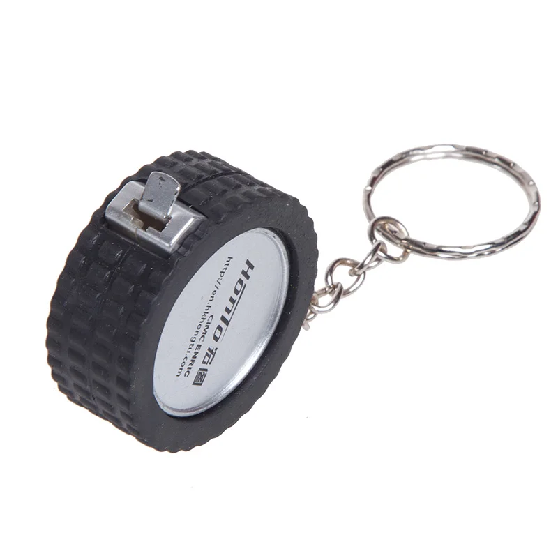 Advertising Small Tire Shape Tape Measure Keychain, 0402013 MOQ 100PCS One Year Quality Warranty