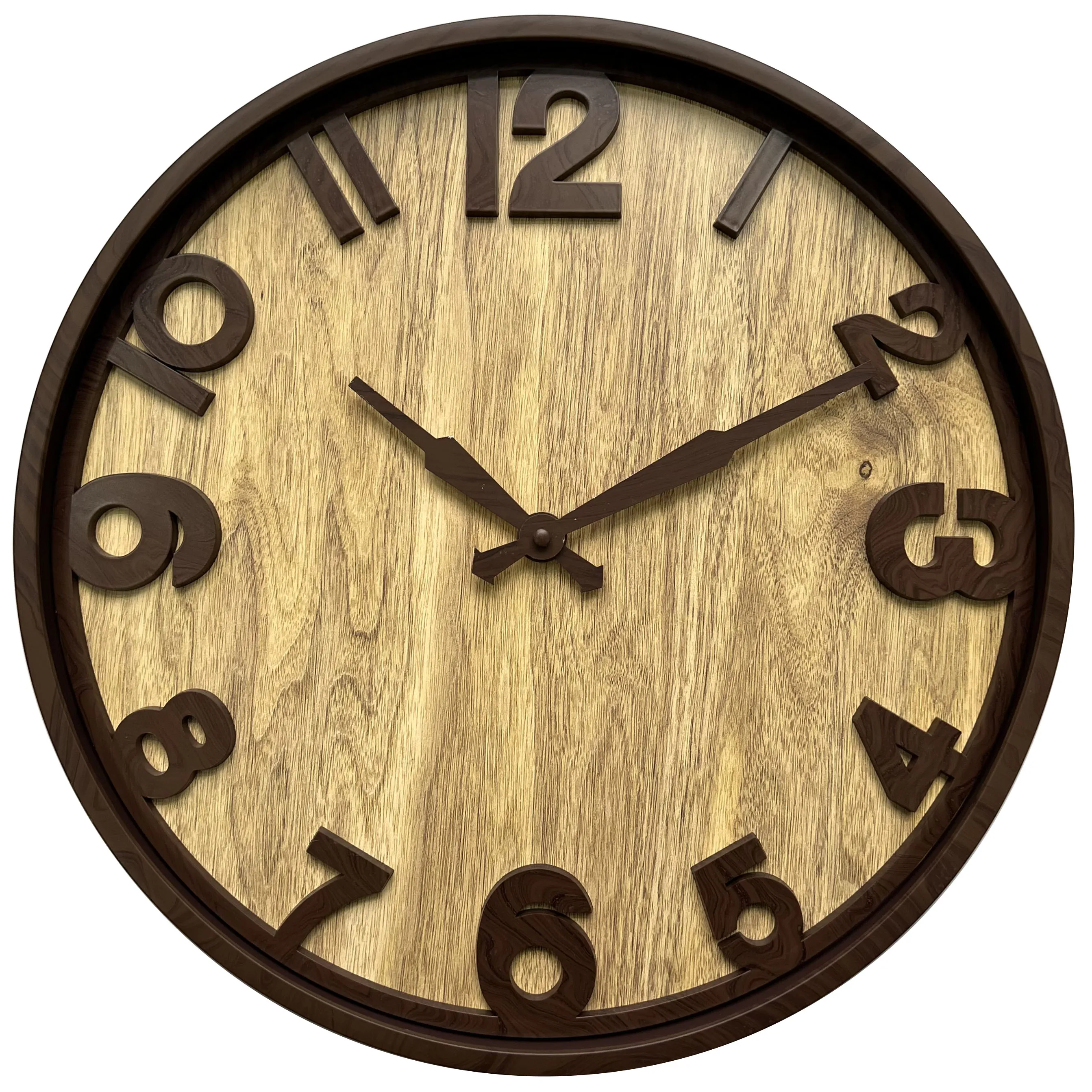 16 Inch 3d Decor Vintage Decorative Digitizing Living room home decor Plastic Quartz Wall Clock