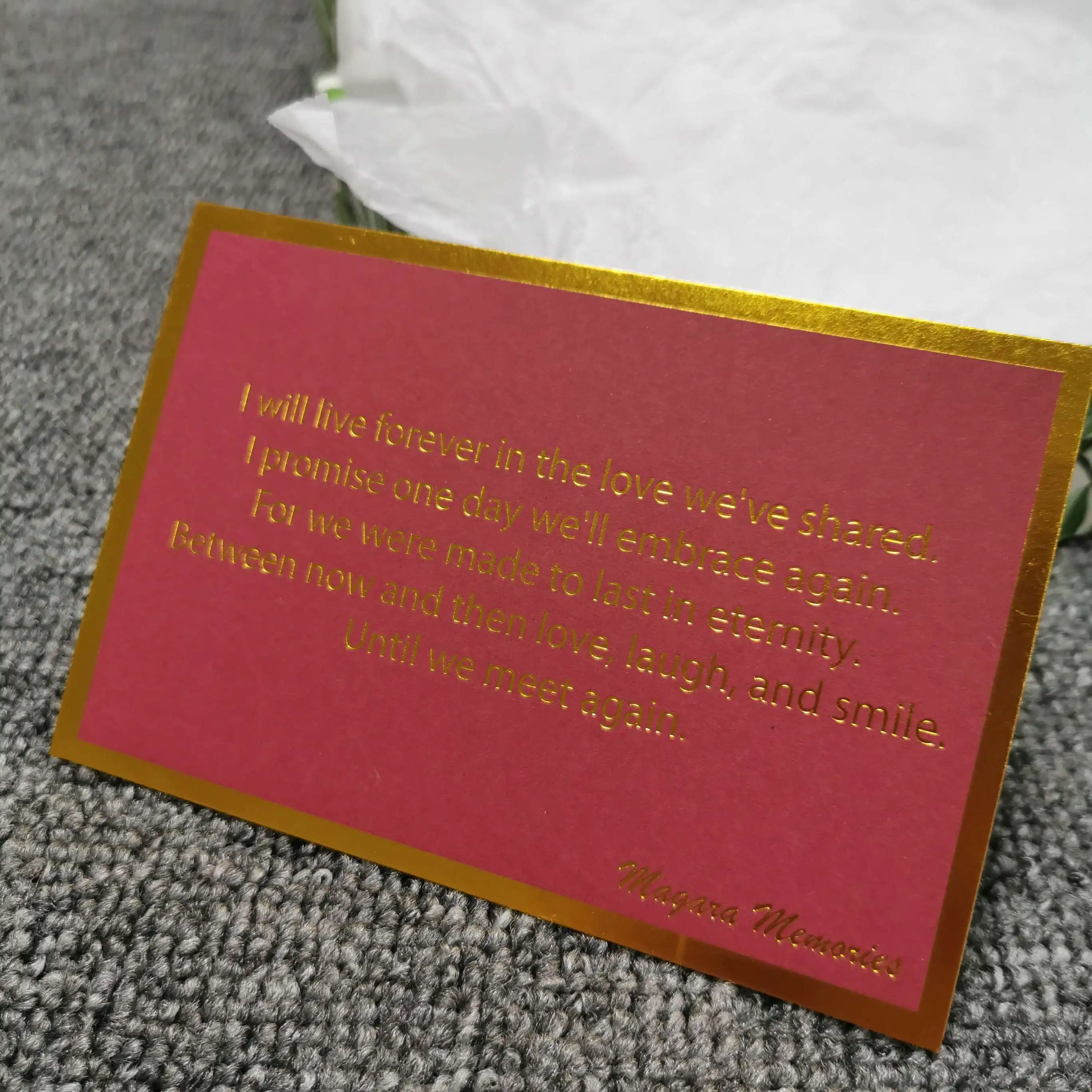 
OEM Customized wholesale Factory Direct Personalised Thank you Wedding Card to Customer or guest or friend 