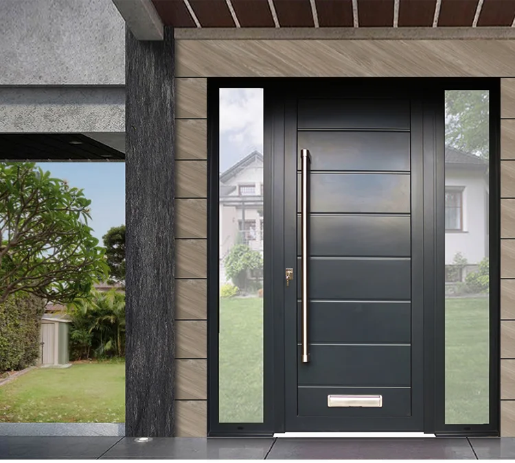 Original Exterior Front Stainless Single Gate Entry Home Design Decorative Metal Custom Steel Security Door For Villa Home Door