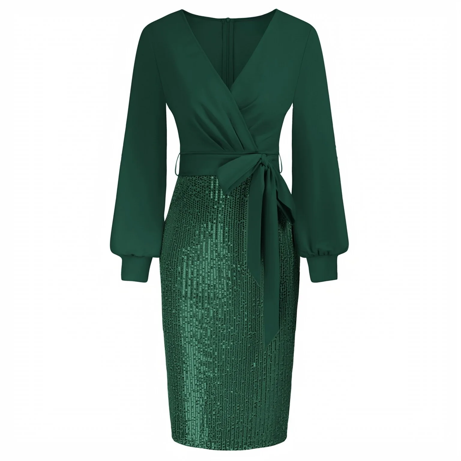 Женское модное и элегантное платье с V-образным вырезом блестками