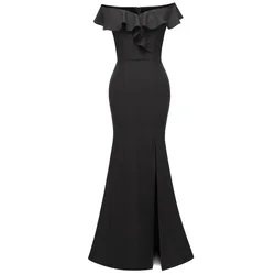 2020 Plus size female slim one-shoulder long skirt bridesmaid group light dress peach mermaid bridesmaid dress