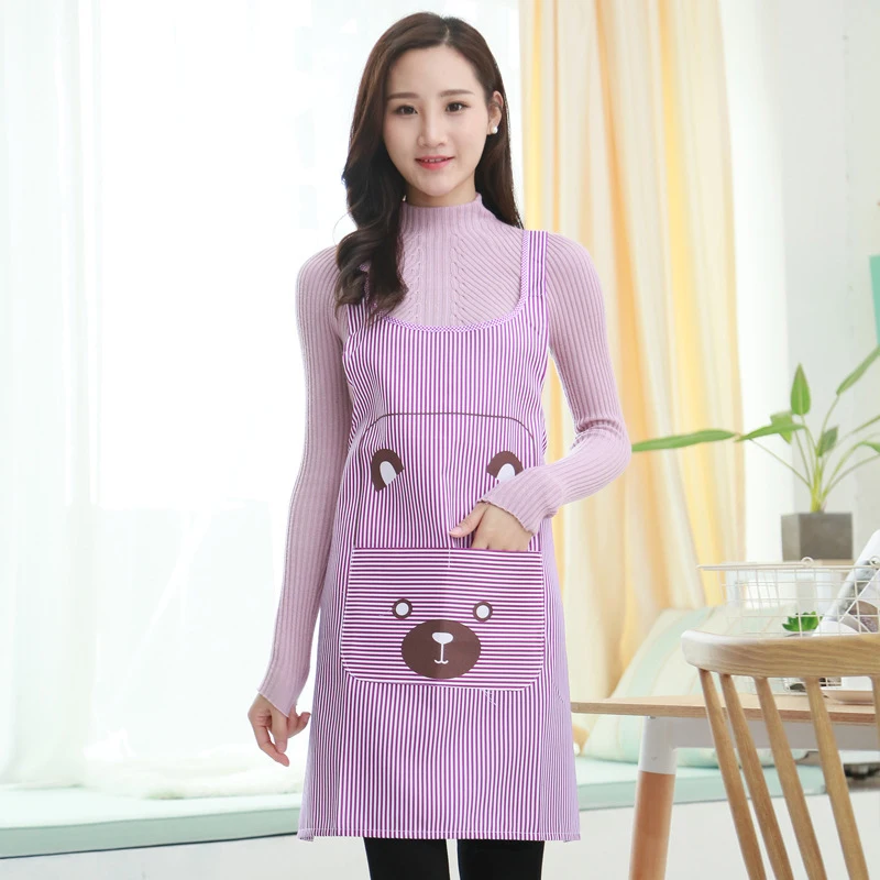 Cute Double Shoulder Strap Oil Proof Kitchen Apron for Cooking and Cleaning Apron Custom Logo