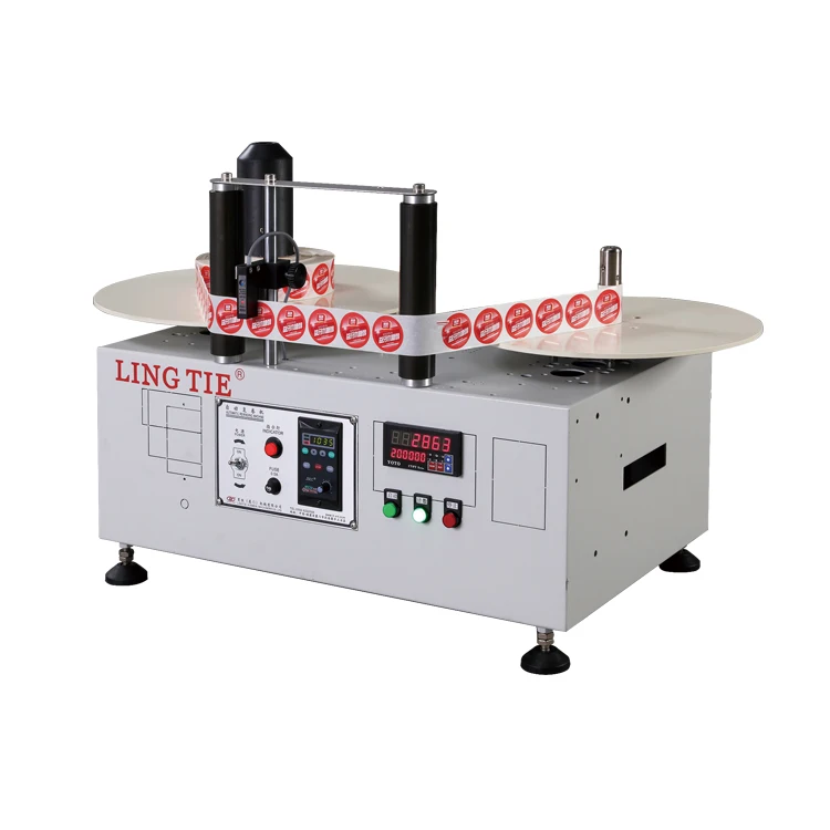 Automatic label sticker rewinder counter equipment