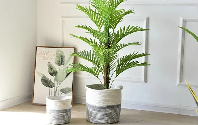 Cotton rope storage laundry basket home decor basket plants basket