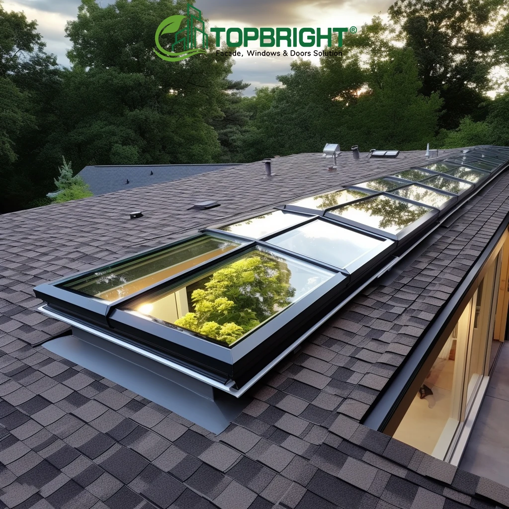 Topbright Artificial Skylight Aluminum Skylight Roof Window With Blinds