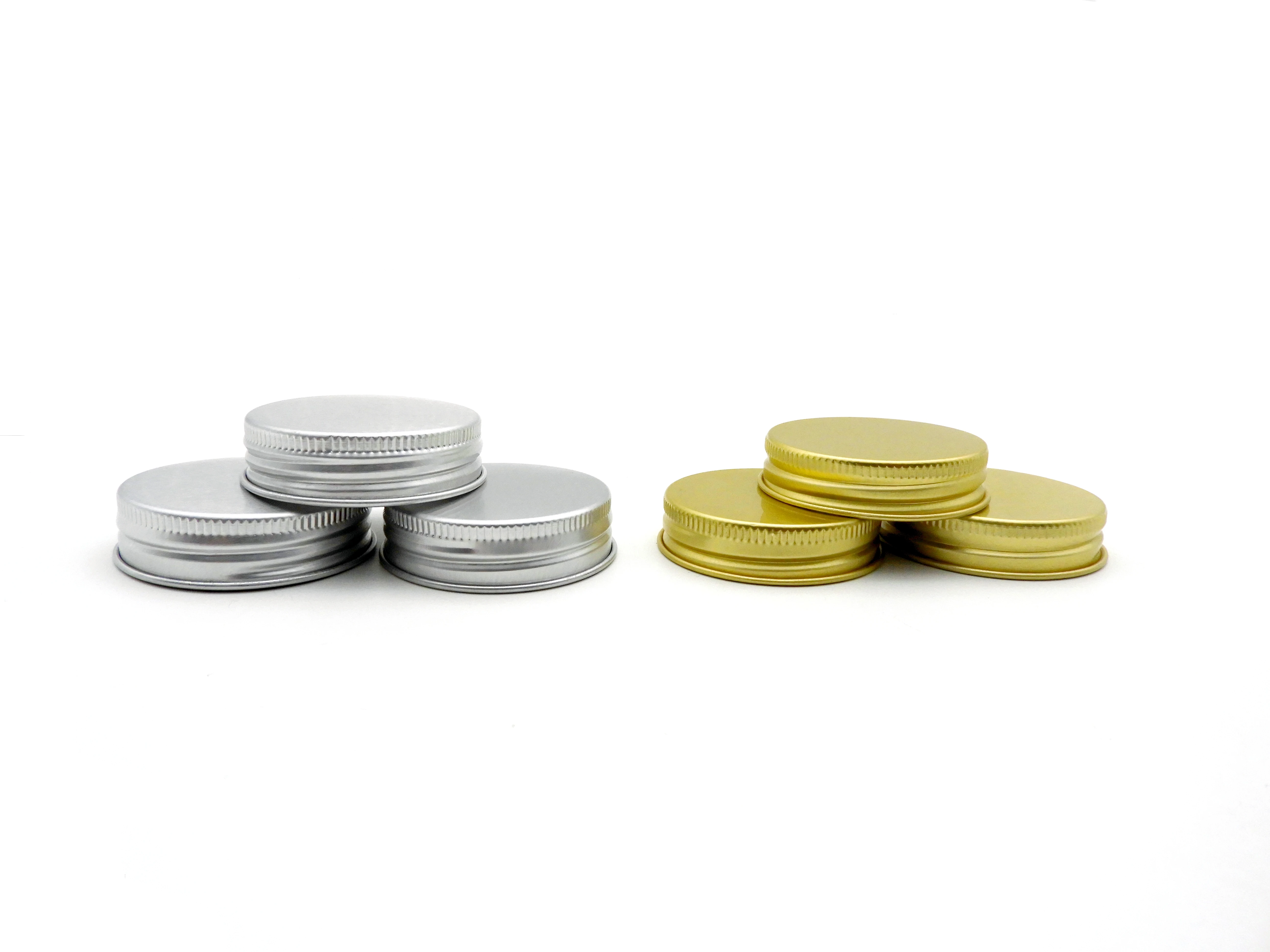 Factory Direct Sale Top Quality 45mm 63mm Gold Silver color Screw Thread bottle cap Aluminium cap Metal Screw Lid