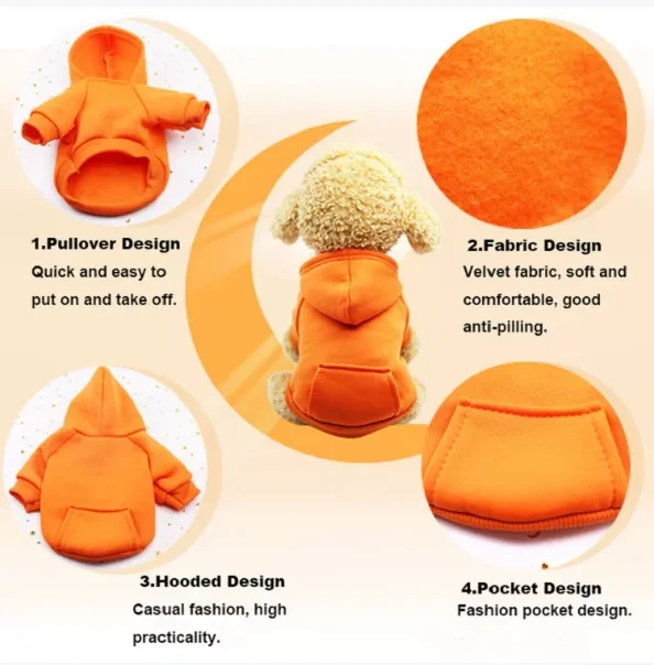 Hot selling Wholesale Multi Color Comfortable Winter Dog Clothes Pet Dog Hoodie For Pet